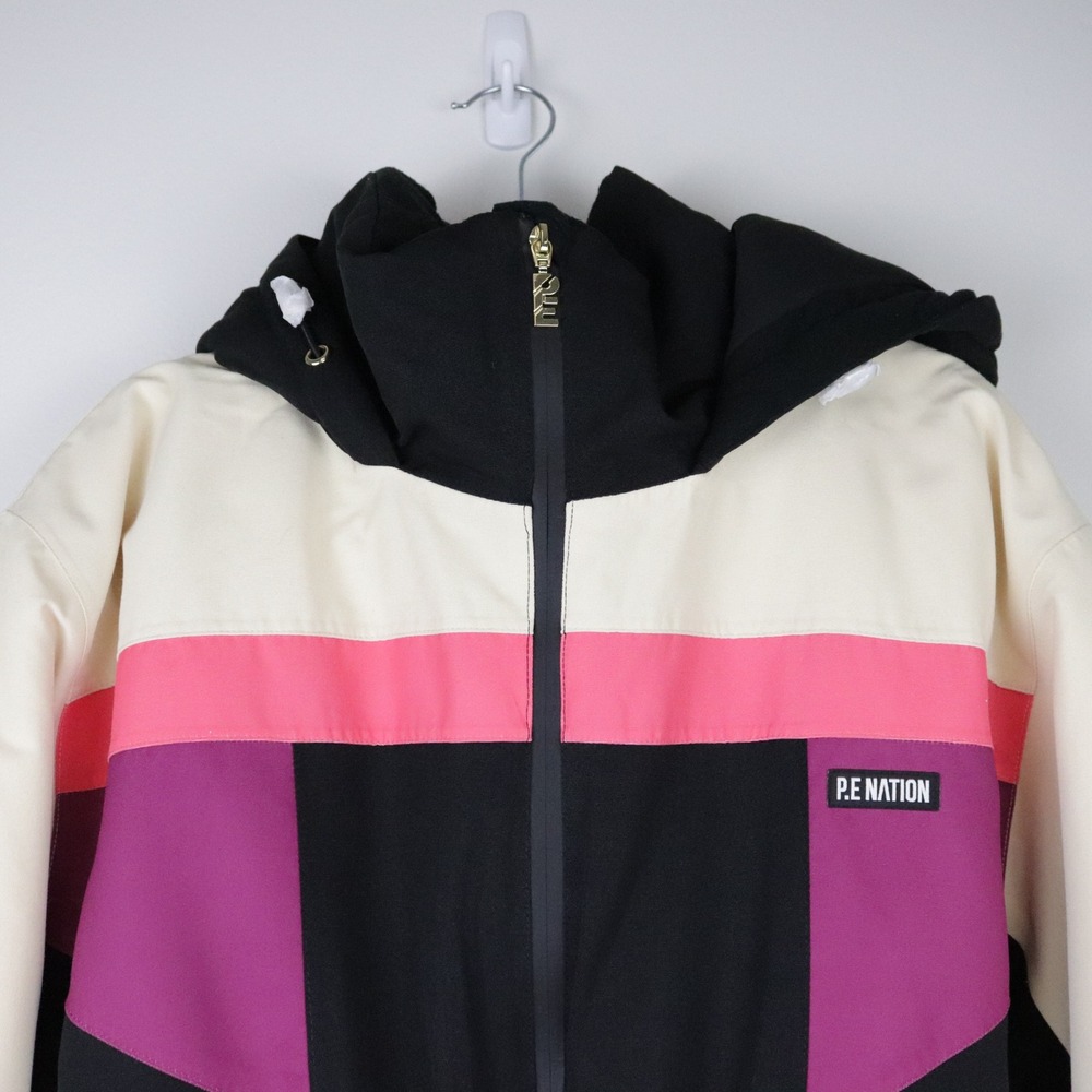 NWT P.E Nation Chamonix Snow Jacket Large Black Pink Colorblock Ski Insulated - Picture 5 of 14